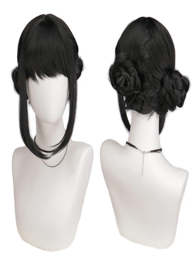 DAZCOS Men Women Anime Cosplay Wig for Halloween Accessories Prop Dance Covers Parties (Black-C) - Image 1